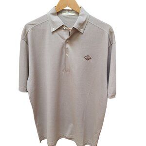 Fairway & Greene Beige Golf Polo Shirt M/M 100% Mercerized Cotton Made In Korea